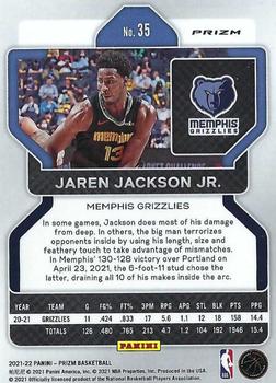 2021-22 Panini Prizm - Ice #35 Jaren Jackson Jr. Back