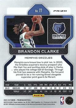 2021-22 Panini Prizm - Ice #77 Brandon Clarke Back