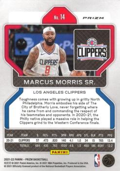2021-22 Panini Prizm - NBA 75th Anniversary #14 Marcus Morris Sr. Back