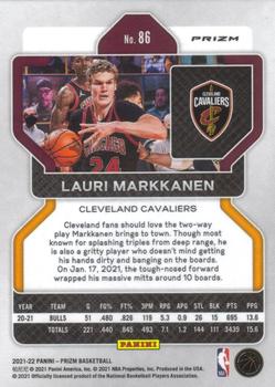 2021-22 Panini Prizm - NBA 75th Anniversary #86 Lauri Markkanen Back