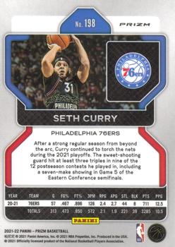 2021-22 Panini Prizm - NBA 75th Anniversary #198 Seth Curry Back