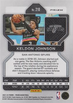 2021-22 Panini Prizm - NBA 75th Anniversary #210 Keldon Johnson Back
