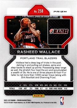 2021-22 Panini Prizm - NBA 75th Anniversary #258 Rasheed Wallace Back