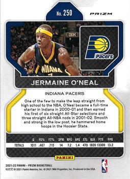 2021-22 Panini Prizm - Orange Ice #250 Jermaine O'Neal Back
