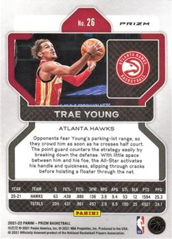 2021-22 Panini Prizm - Red Ice #26 Trae Young Back