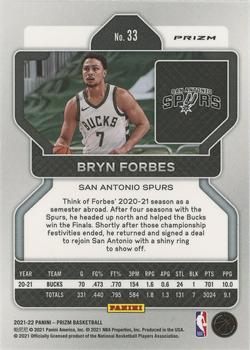 2021-22 Panini Prizm - Red Ice #33 Bryn Forbes Back