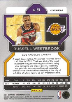 2021-22 Panini Prizm - Red Ice #55 Russell Westbrook Back