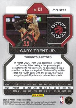 2021-22 Panini Prizm - Red Ice #131 Gary Trent Jr. Back
