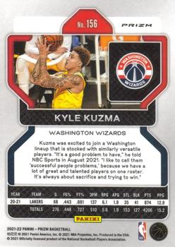 2021-22 Panini Prizm - Red Ice #156 Kyle Kuzma Back