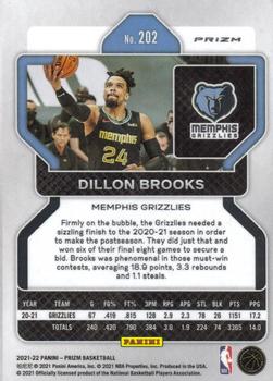 2021-22 Panini Prizm - Red Ice #202 Dillon Brooks Back