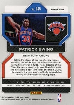 2021-22 Panini Prizm - Red Ice #245 Patrick Ewing Back