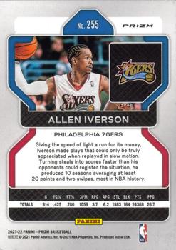 2021-22 Panini Prizm - Red Ice #255 Allen Iverson Back