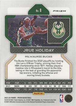 2021-22 Panini Prizm - Red White and Blue #8 Jrue Holiday Back