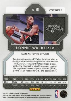 2021-22 Panini Prizm - Red White and Blue #36 Lonnie Walker IV Back