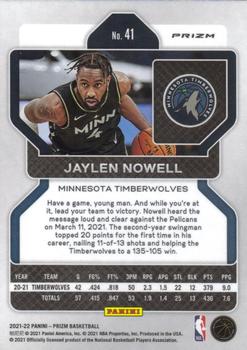 2021-22 Panini Prizm - Red White and Blue #41 Jaylen Nowell Back