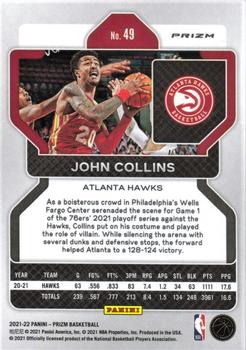 2021-22 Panini Prizm - Red White and Blue #49 John Collins Back