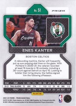 2021-22 Panini Prizm - Red White and Blue #51 Enes Kanter Back
