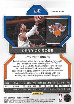 2021-22 Panini Prizm - Red White and Blue #82 Derrick Rose Back