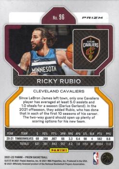 2021-22 Panini Prizm - Red White and Blue #96 Ricky Rubio Back