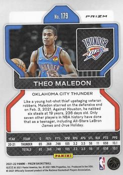 2021-22 Panini Prizm - Red White and Blue #179 Theo Maledon Back