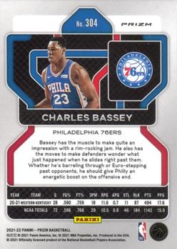 2021-22 Panini Prizm - Red White and Blue #304 Charles Bassey Back