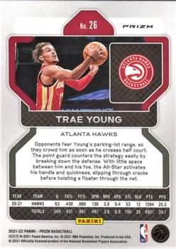 2021-22 Panini Prizm - Silver #26 Trae Young Back