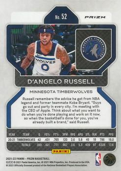 2021-22 Panini Prizm - Silver #52 D'Angelo Russell Back