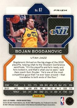 2021-22 Panini Prizm - Silver #67 Bojan Bogdanovic Back