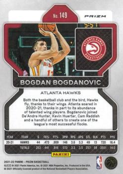 2021-22 Panini Prizm - Silver #149 Bogdan Bogdanovic Back