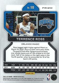 2021-22 Panini Prizm - Silver #189 Terrence Ross Back