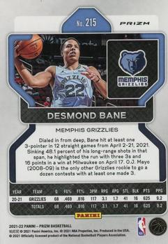 2021-22 Panini Prizm - Silver #215 Desmond Bane Back