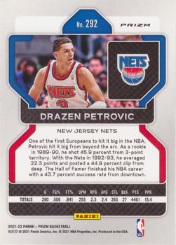 2021-22 Panini Prizm - Silver #292 Drazen Petrovic Back