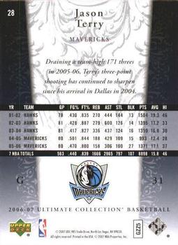 2006-07 Upper Deck Ultimate Collection #28 Jason Terry Back