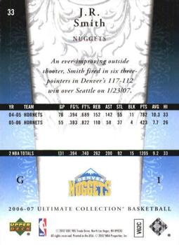 2006-07 Upper Deck Ultimate Collection #33 J.R. Smith Back