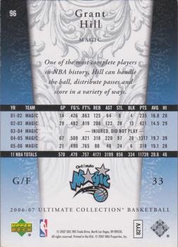 2006-07 Upper Deck Ultimate Collection #96 Grant Hill Back