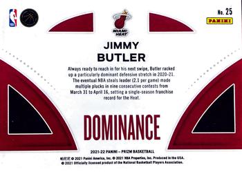 2021-22 Panini Prizm - Dominance #25 Jimmy Butler Back
