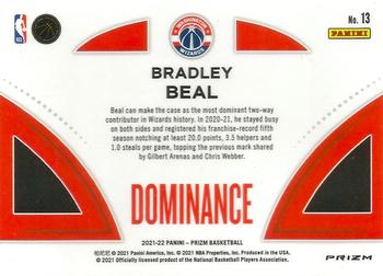 2021-22 Panini Prizm - Dominance Prizms Silver #13 Bradley Beal Back