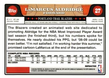 2008-09 Topps Chrome - Refractors #27 LaMarcus Aldridge Back