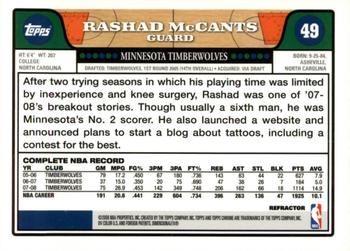 2008-09 Topps Chrome - Refractors #49 Rashad McCants Back