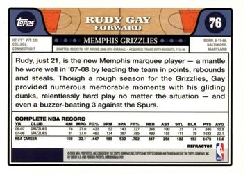 2008-09 Topps Chrome - Refractors #76 Rudy Gay Back