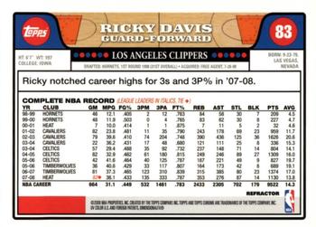 2008-09 Topps Chrome - Refractors #83 Ricky Davis Back