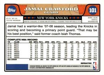 2008-09 Topps Chrome - Refractors #101 Jamal Crawford Back