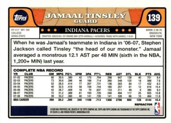 2008-09 Topps Chrome - Refractors #139 Jamaal Tinsley Back