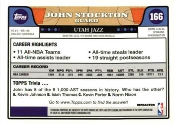 2008-09 Topps Chrome - Refractors #166 John Stockton Back