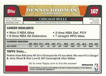 2008-09 Topps Chrome - Refractors #167 Dennis Rodman Back