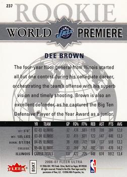 2006-07 Ultra #237 Dee Brown Back