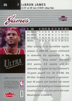 2006-07 Ultra #26 LeBron James Back