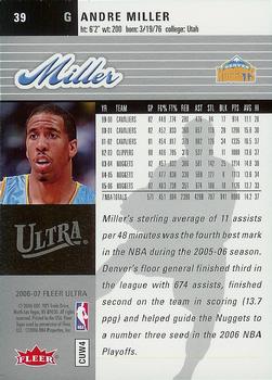 2006-07 Ultra #39 Andre Miller Back