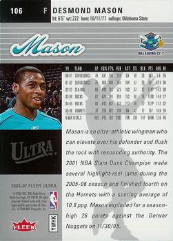 2006-07 Ultra #106 Desmond Mason Back