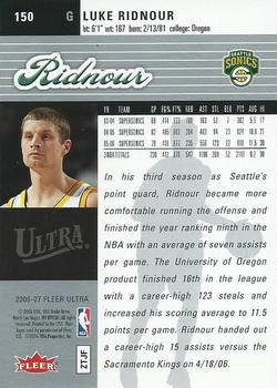 2006-07 Ultra #150 Luke Ridnour Back